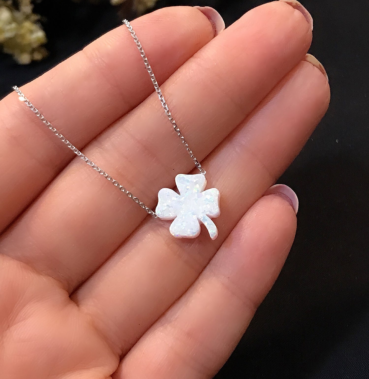 Clover luck necklace 925 sterling silver clover luck necklace - Etna Gift