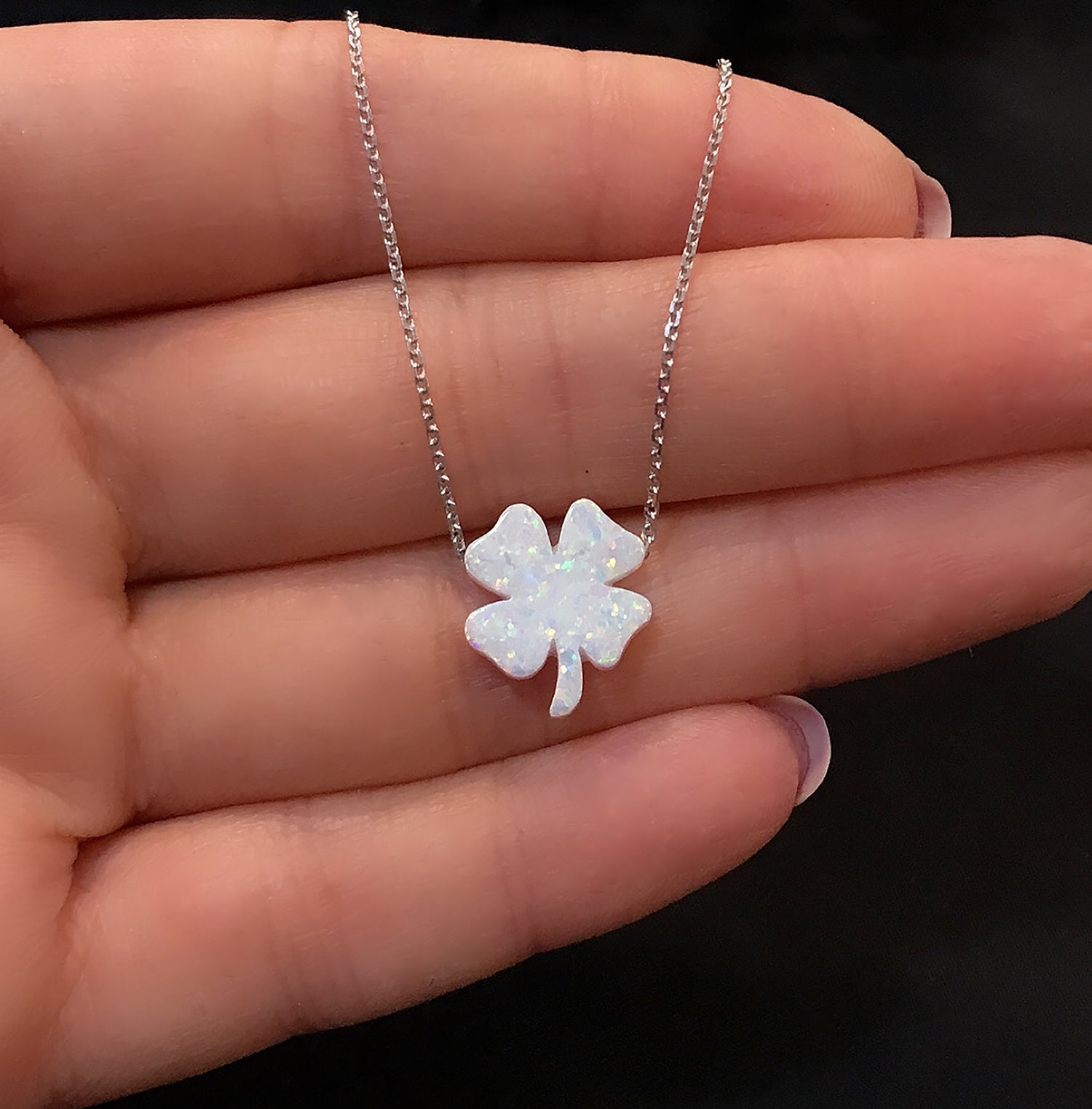 Clover luck necklace 925 sterling silver clover luck necklace - Etna Gift