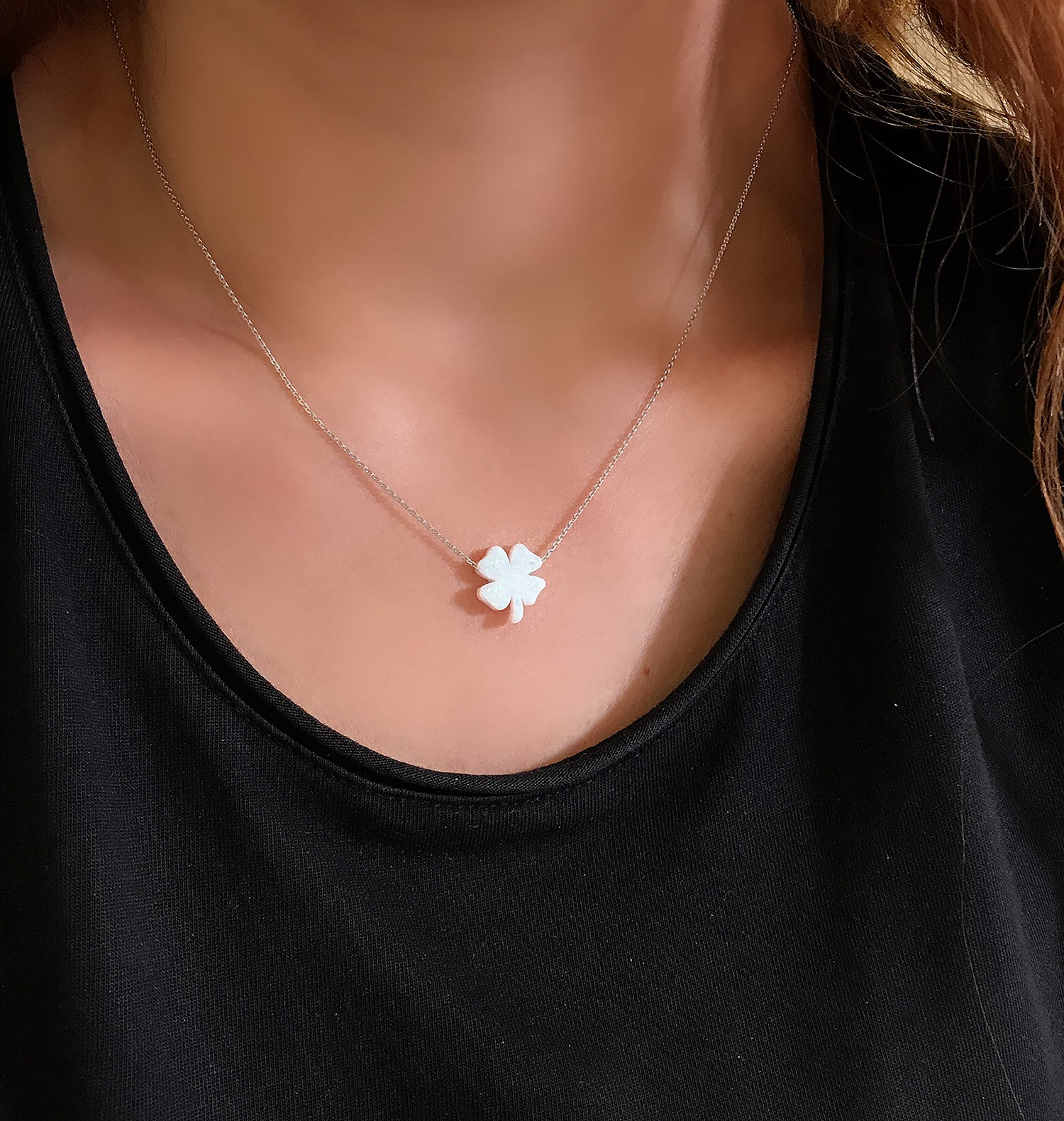 Clover luck necklace 925 sterling silver clover luck necklace - Etna Gift