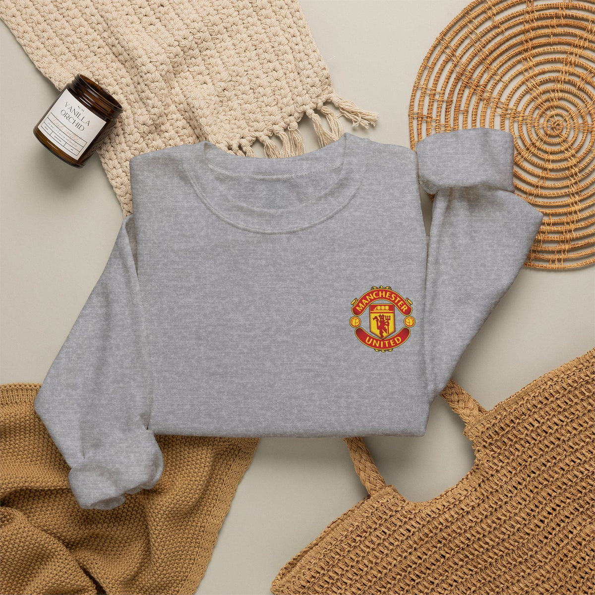 Crewneck Sweatshirt — Manchester United FC Logo Pullover - Etna Gift