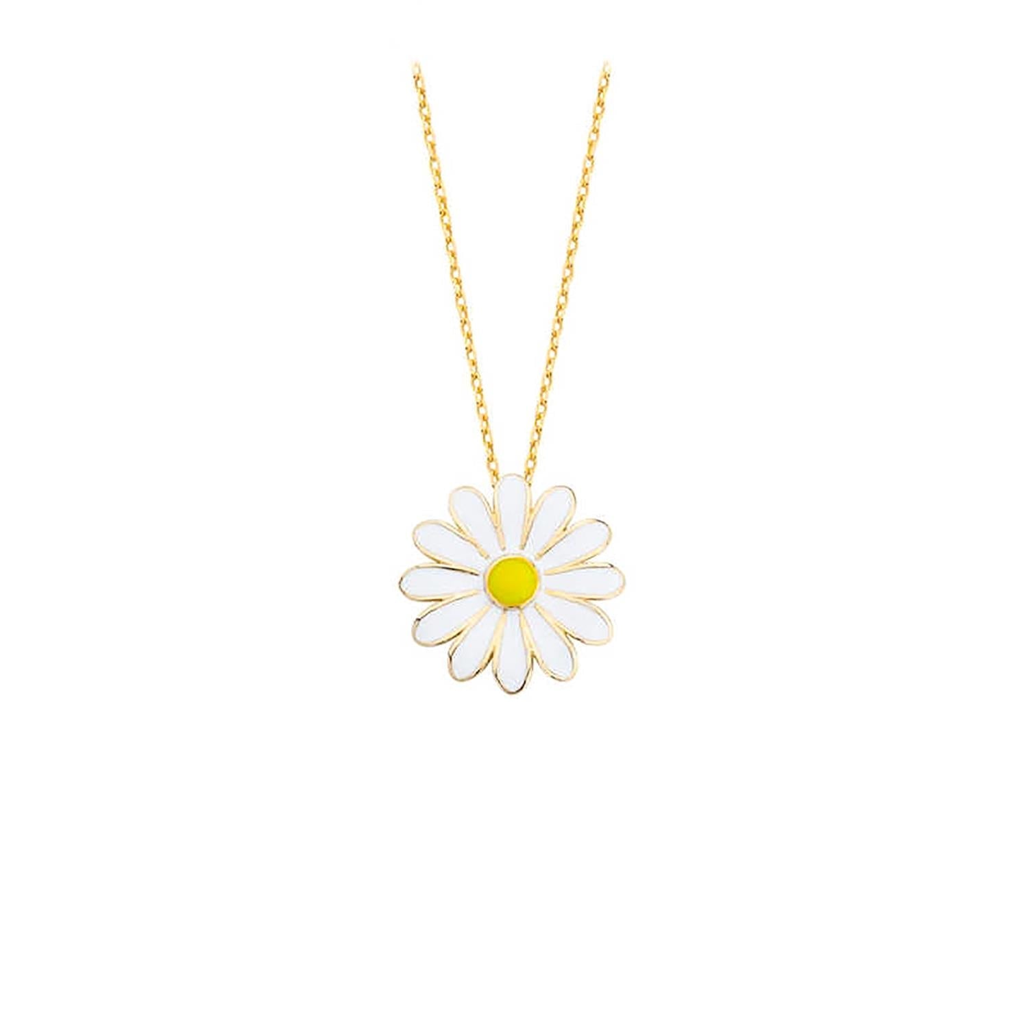 Daisy flower luck necklace 925 sterling silver daisy necklace - Etna Gift