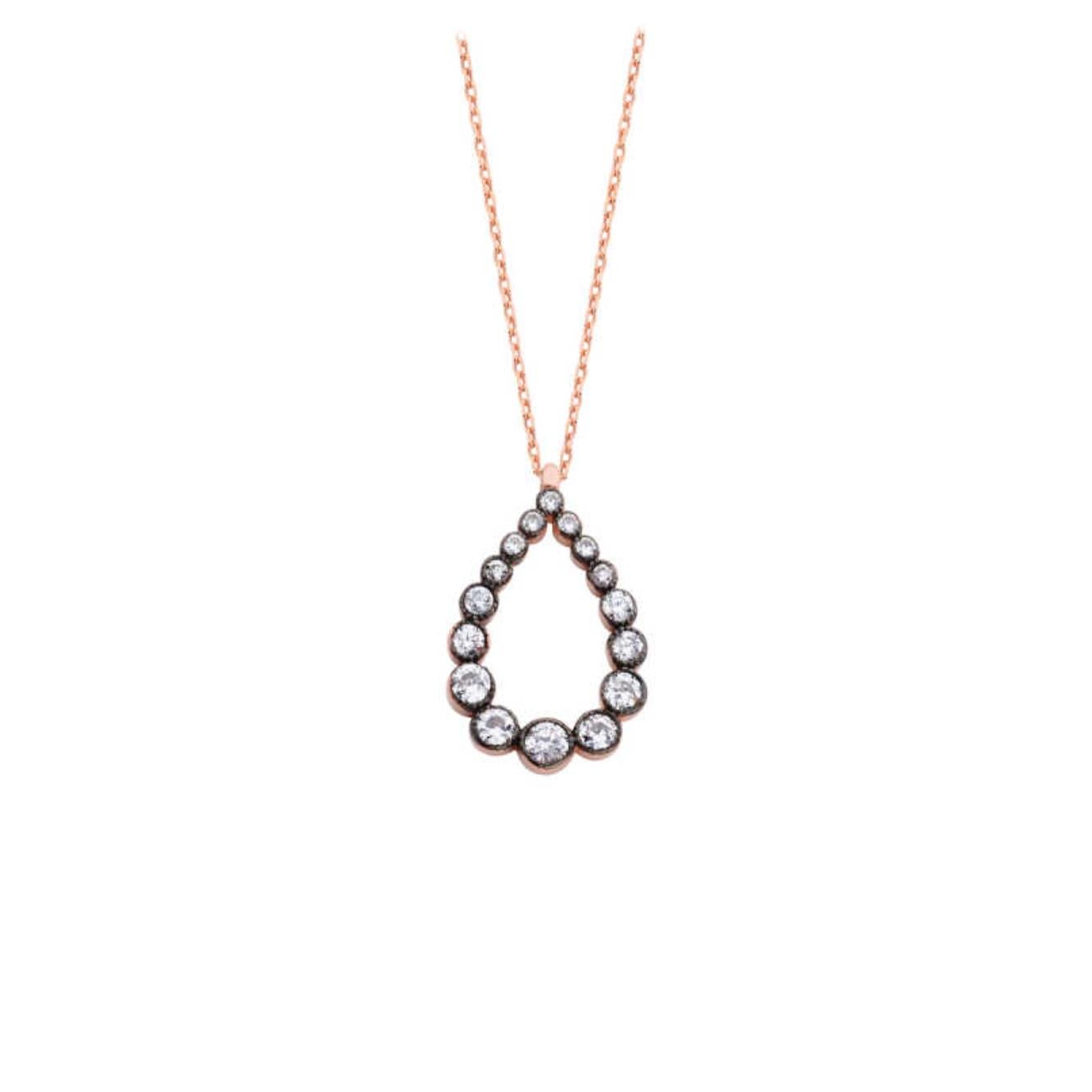 Diamond 925 sterling silver necklace - Etna Gift