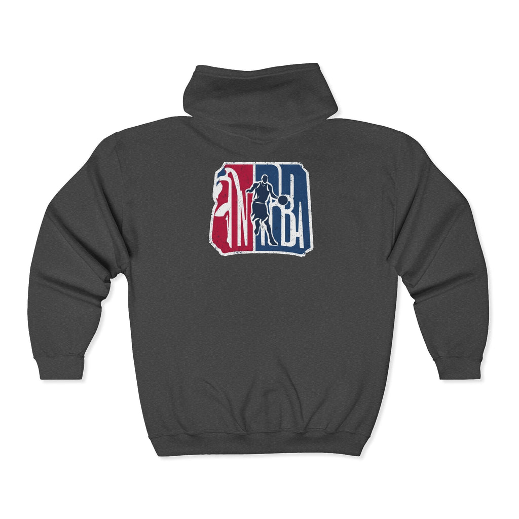 Distressed NBA Logo Hoodie | Full Zip Hooded Sweatshirt - Etna Gift