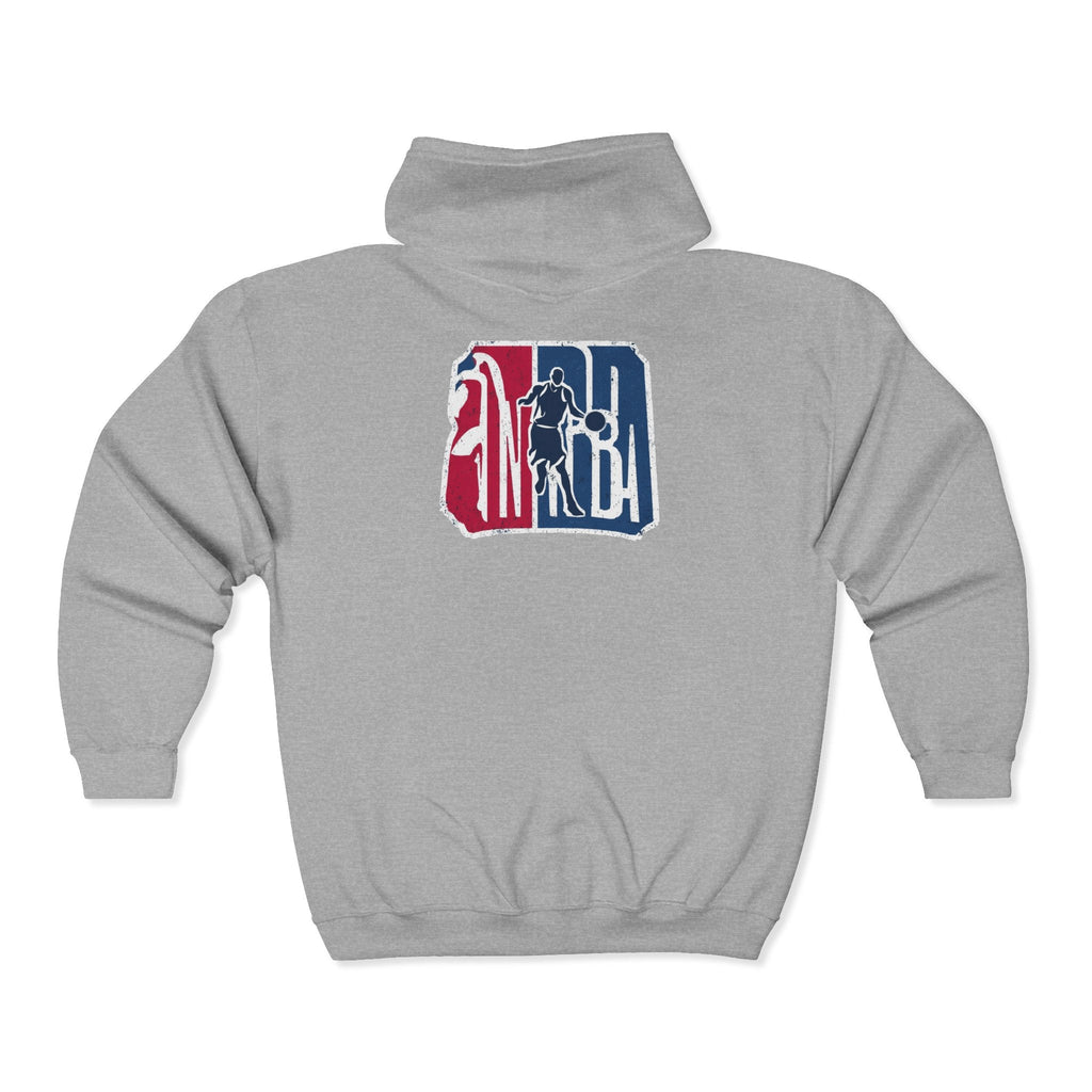 Distressed NBA Logo Hoodie | Full Zip Hooded Sweatshirt - Etna Gift