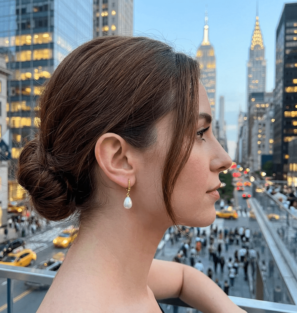 Elegant Freshwater Pearl Earrings in 925 Sterling Silver - Etna Gift