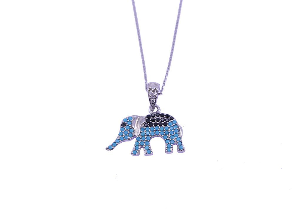 925 Sterling Silver Elephant Necklace - Premium Quality - Etna Gift