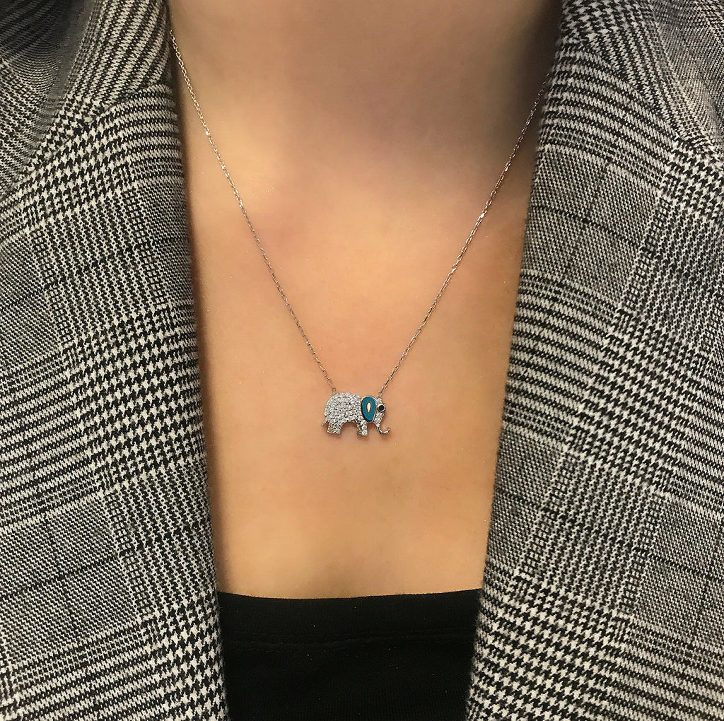 Elephant necklace 925 sterling silver elephant necklace - Etna Gift