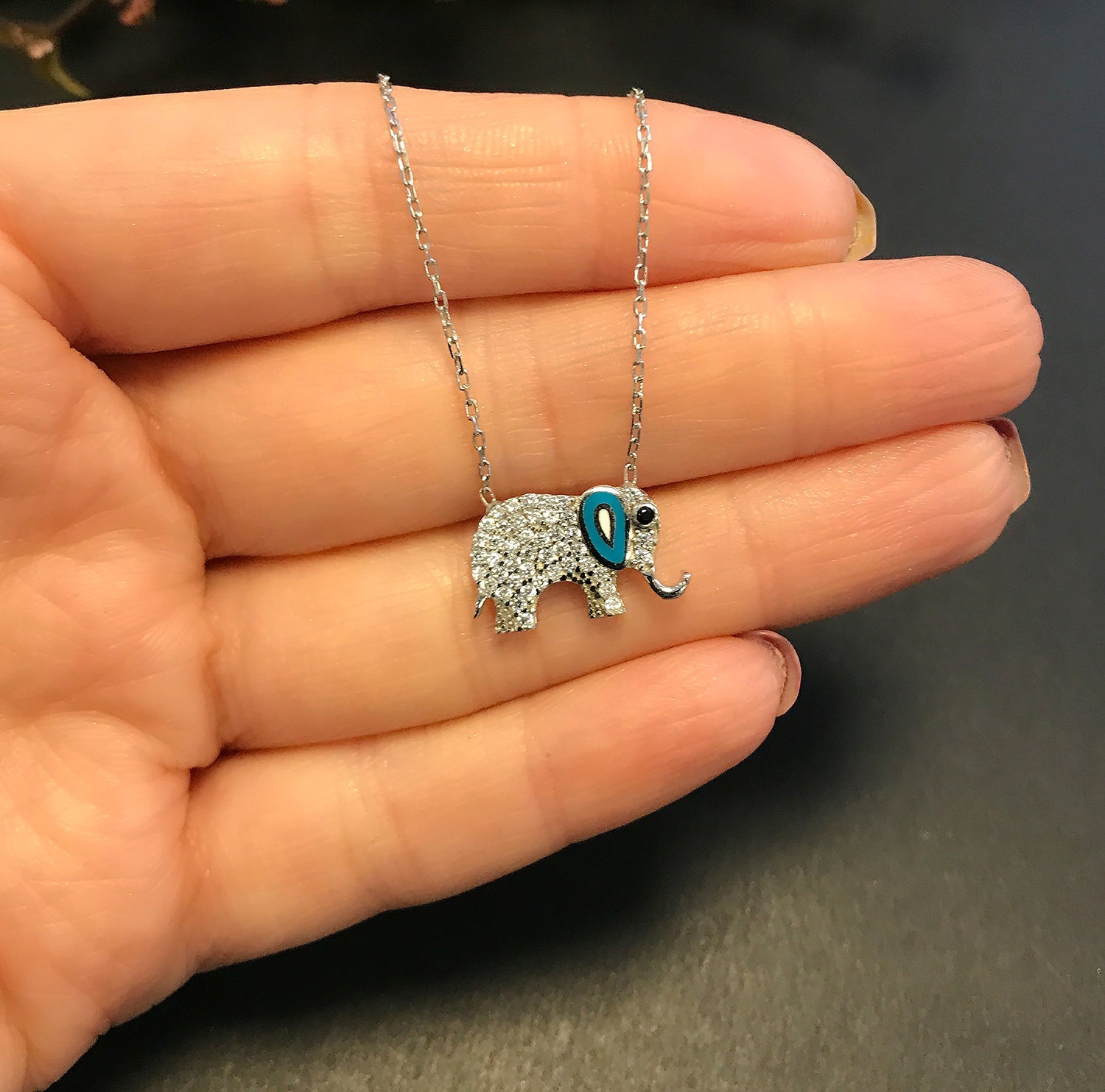 Elephant necklace 925 sterling silver elephant necklace - Etna Gift