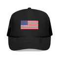 Embroidered American Flag Trucker Hat Patriotic Foam Mesh Cap - Etna Gift