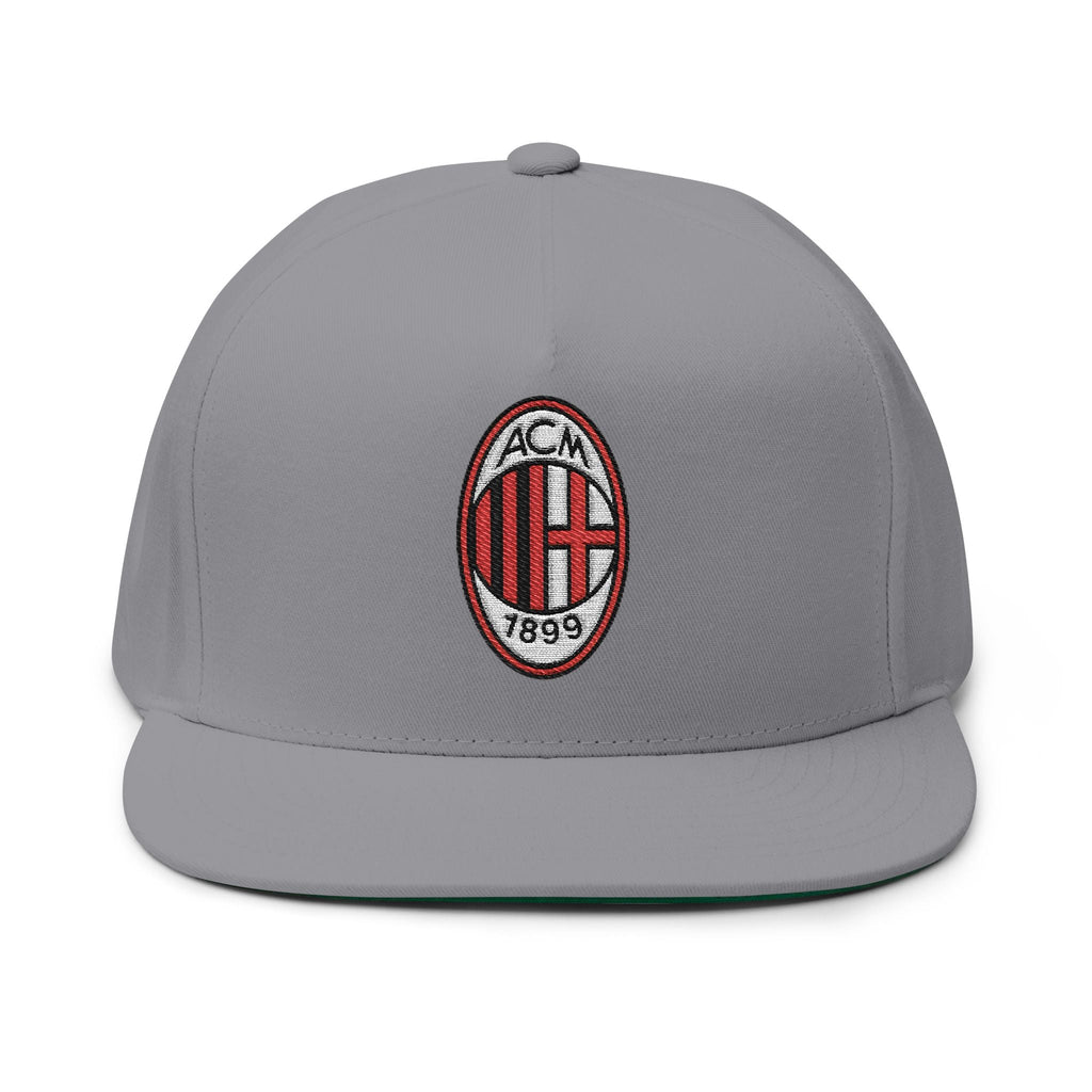 Embroidered Flat Bill Cap AC Milan Crest Snapback - Etna Gift