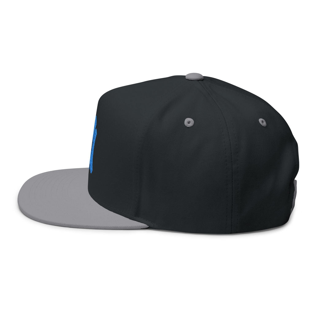 Embroidered Flat Bill Cap — Blue NY Logo Snapback Hat - Etna Gift