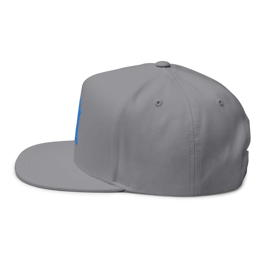 Embroidered Flat Bill Cap — Blue NY Logo Snapback Hat - Etna Gift