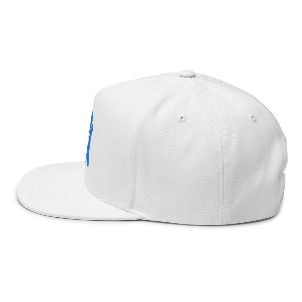 Embroidered Flat Bill Cap — Blue NY Logo Snapback Hat - Etna Gift