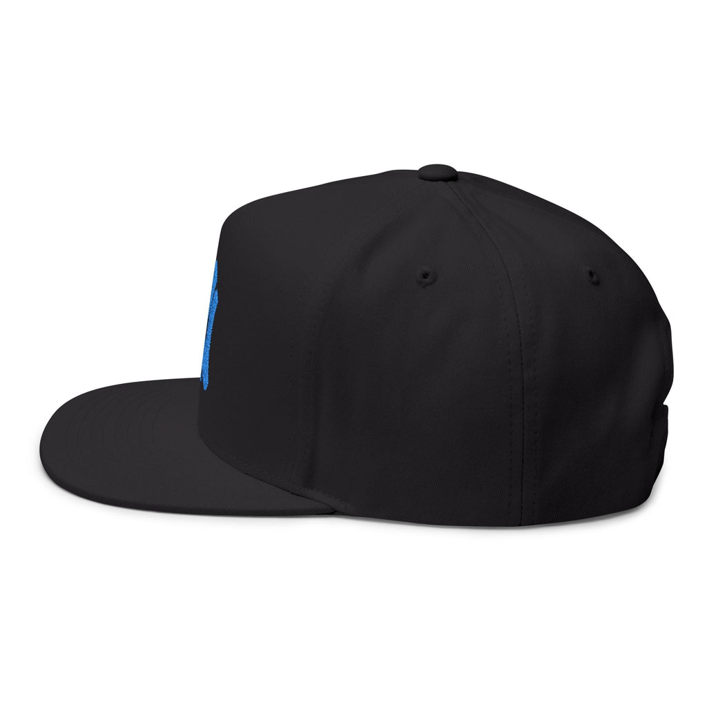 Embroidered Flat Bill Cap — Blue NY Logo Snapback Hat - Etna Gift
