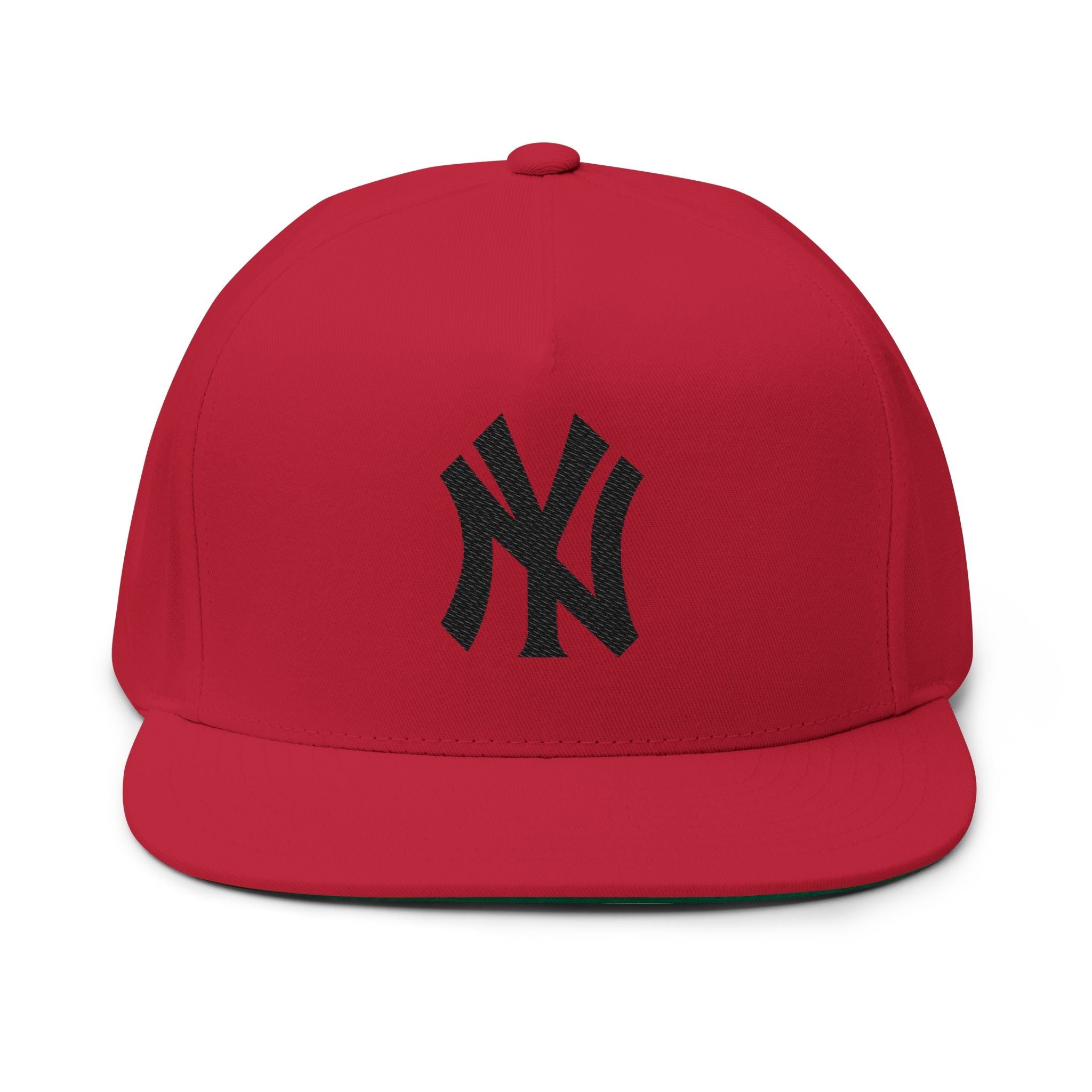 Embroidered Flat Bill Cap Classic NY Logo Snapback - Etna Gift