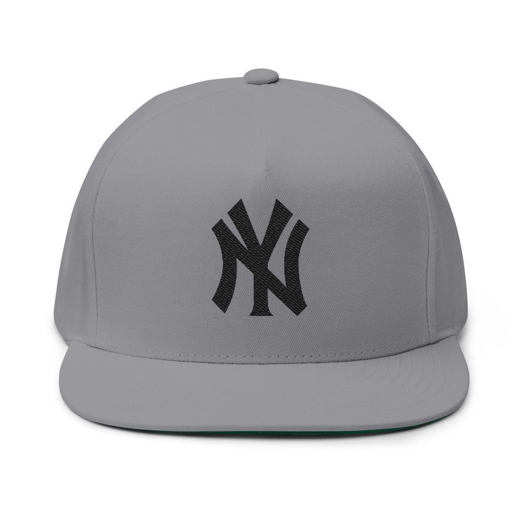 Embroidered Flat Bill Cap Classic NY Logo Snapback - Etna Gift