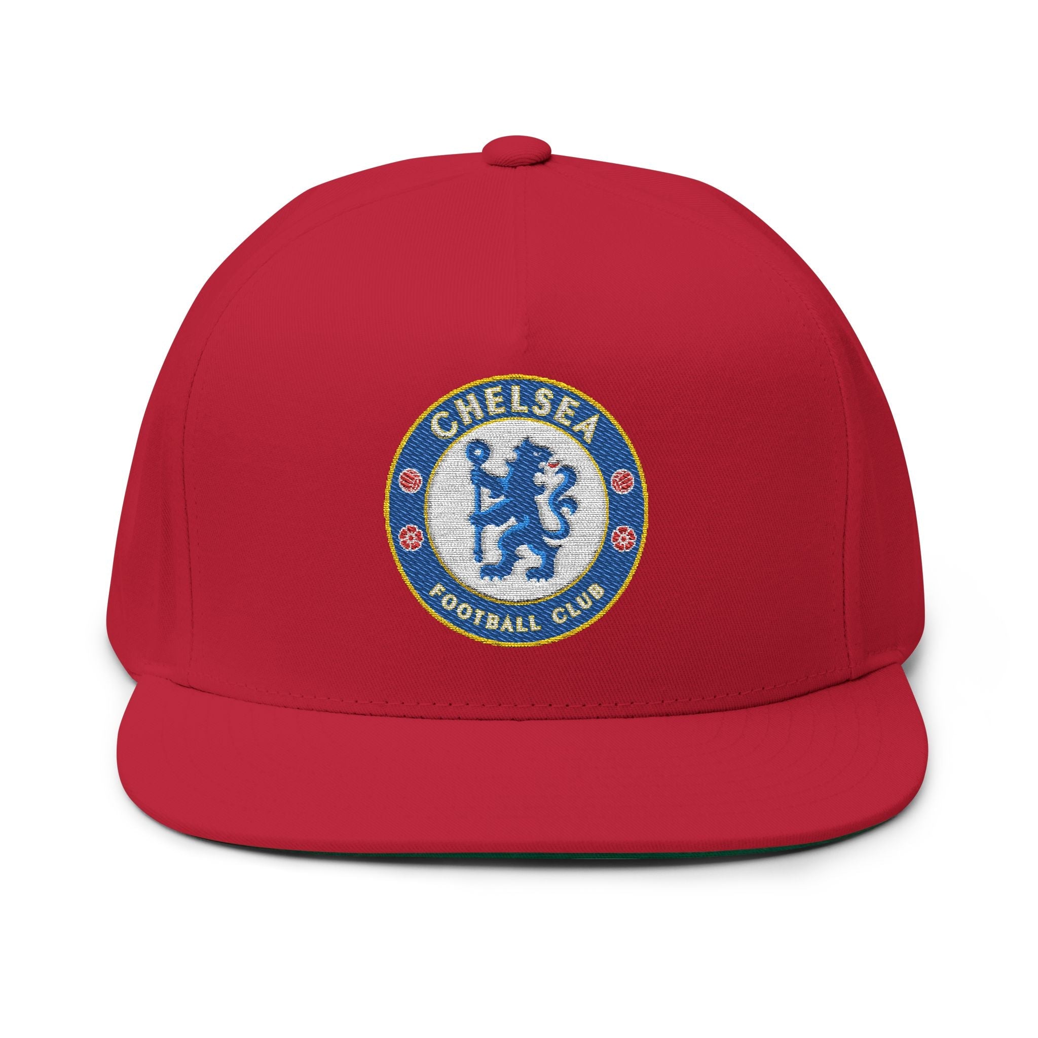 Embroidered Football Club Flat Bill Cap — Chelsea Crest Snapback - Etna Gift