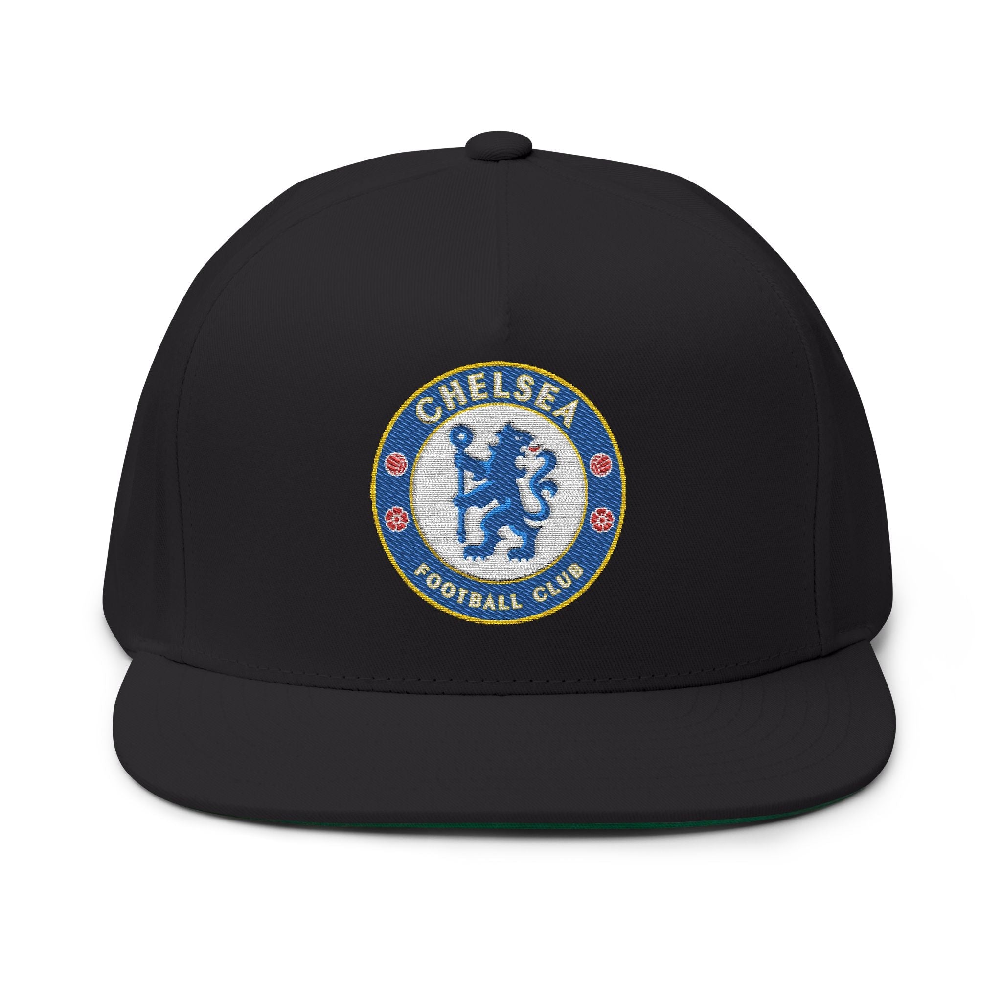 Embroidered Football Club Flat Bill Cap — Chelsea Crest Snapback - Etna Gift