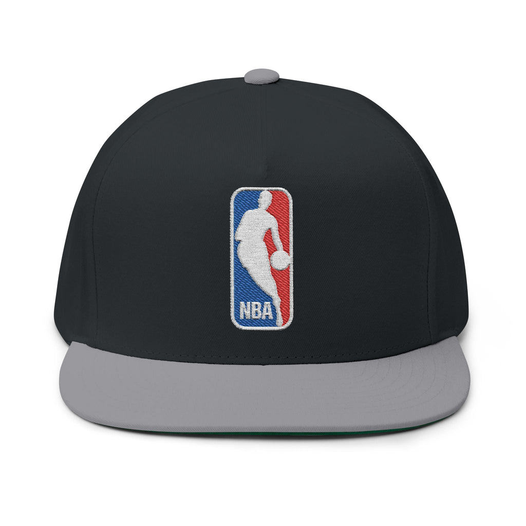 Embroidered NBA Logo Flat Bill Cap Snapback Basketball Hat - Etna Gift