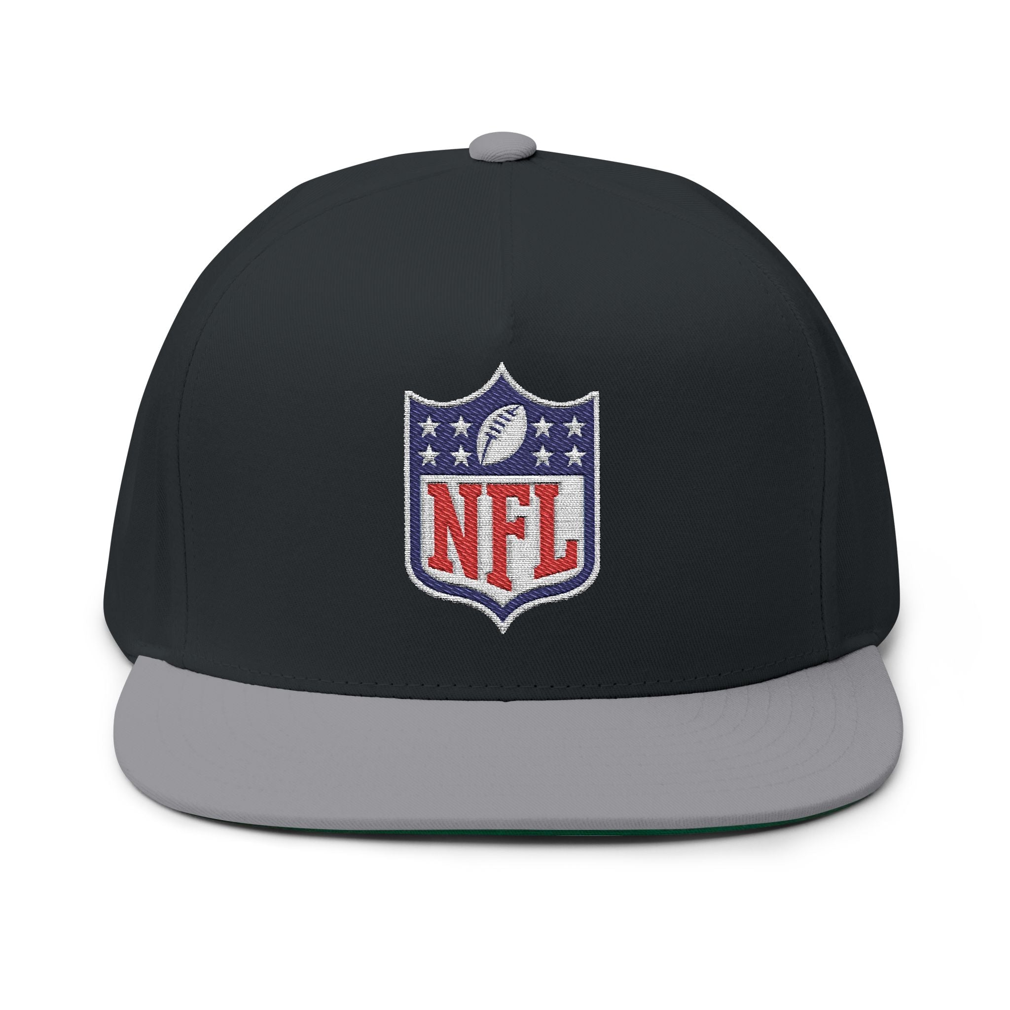 Embroidered NFL Shield Flat Bill Cap — Snapback Football Hat - Etna Gift