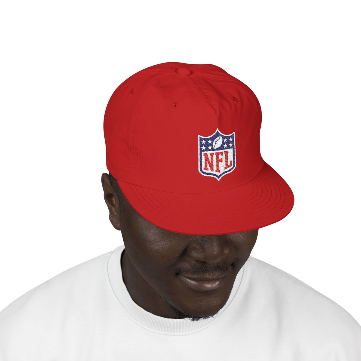 Embroidered NFL Shield Flat Bill Cap — Snapback Football Hat - Etna Gift