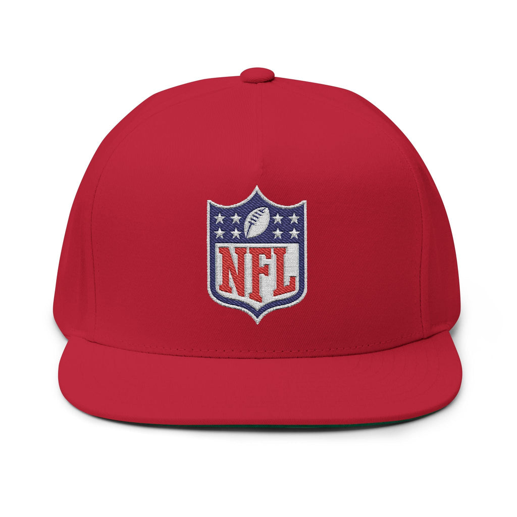 Embroidered NFL Shield Flat Bill Cap — Snapback Football Hat - Etna Gift