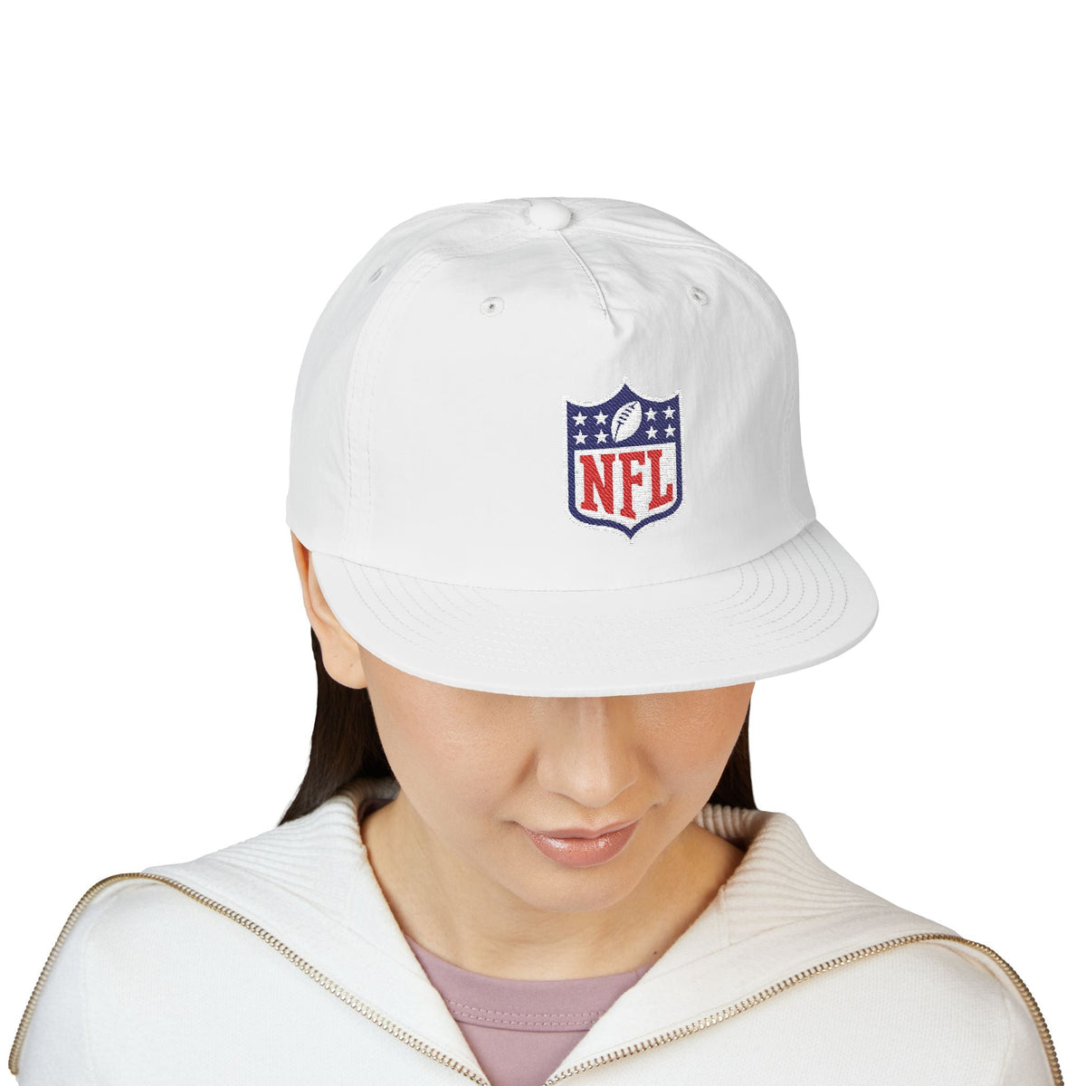 Embroidered NFL Shield Flat Bill Cap — Snapback Football Hat - Etna Gift