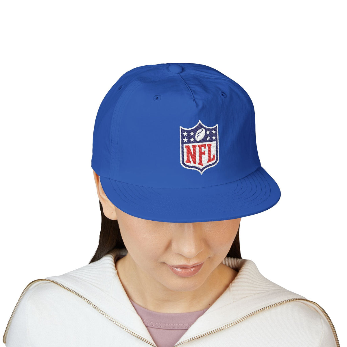 Embroidered NFL Shield Flat Bill Cap — Snapback Football Hat - Etna Gift