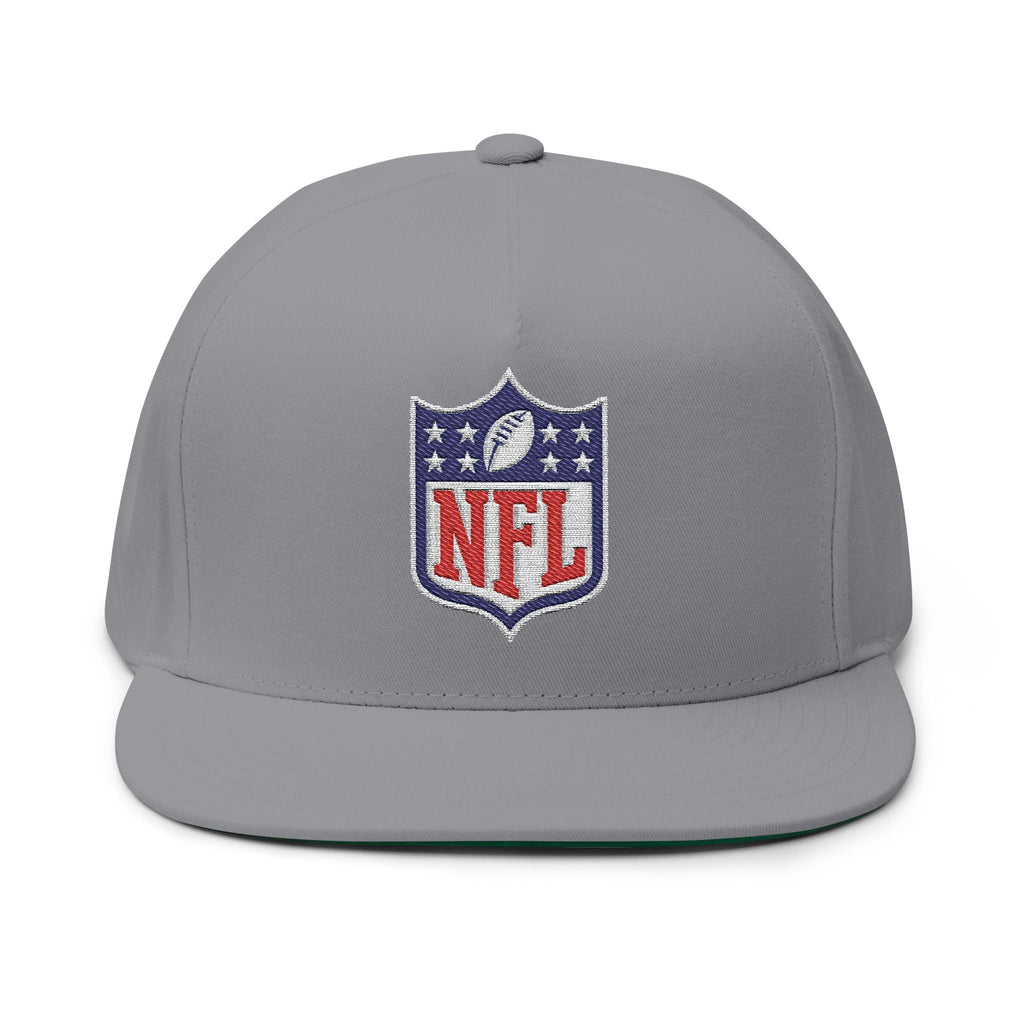 Embroidered NFL Shield Flat Bill Cap — Snapback Football Hat - Etna Gift