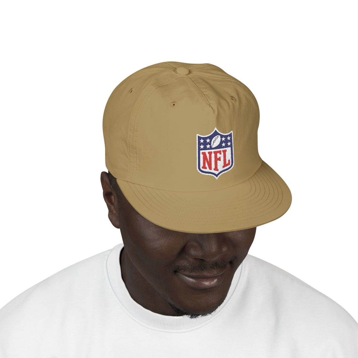 Embroidered NFL Shield Flat Bill Cap — Snapback Football Hat - Etna Gift