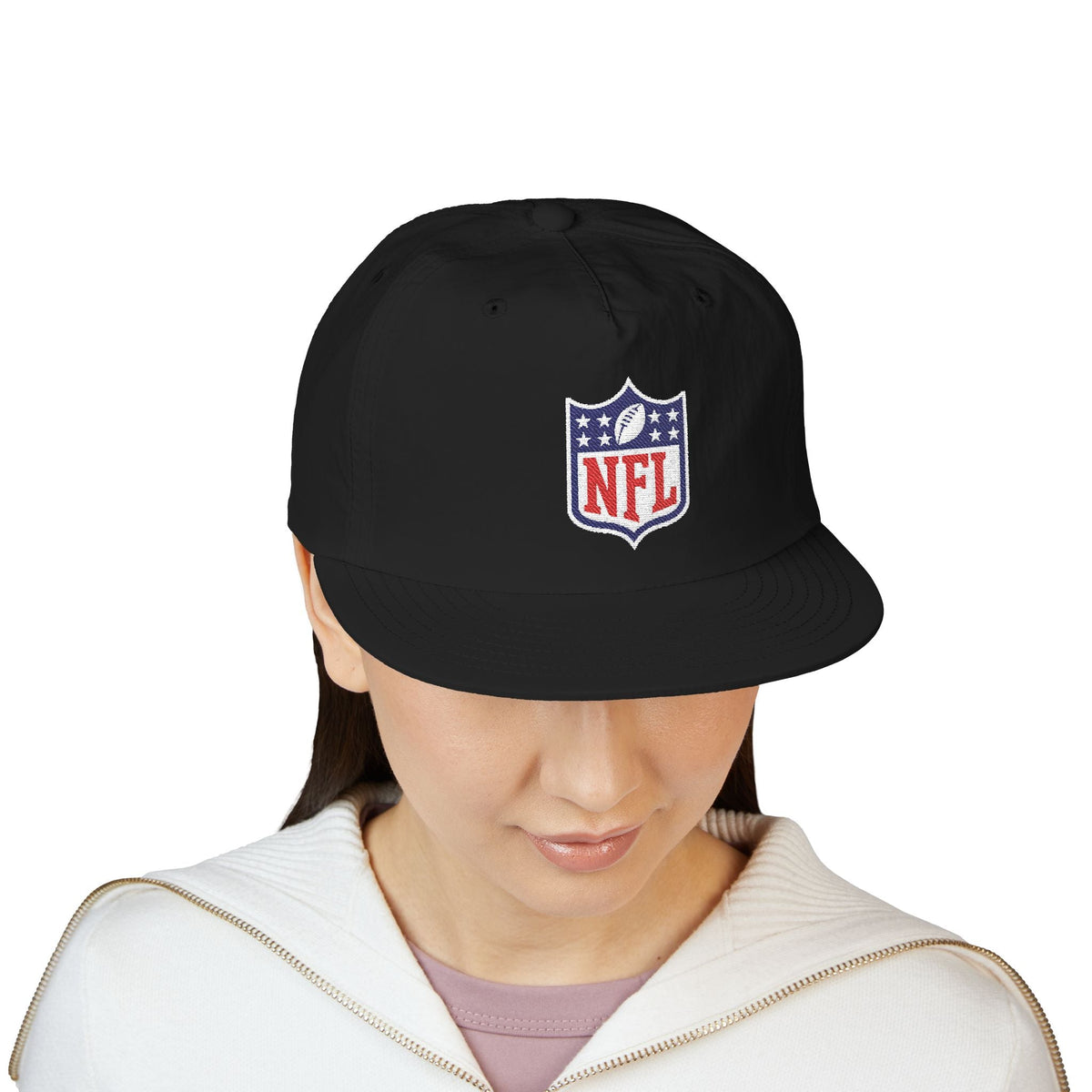 Embroidered NFL Shield Flat Bill Cap — Snapback Football Hat - Etna Gift