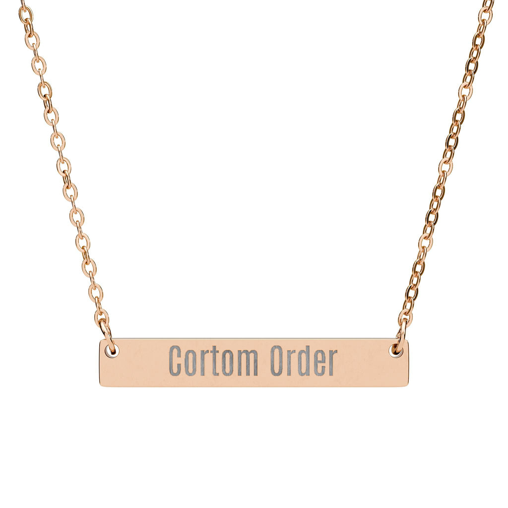 Engravable Horizontal Bar Necklace Personalized Name Plate Pendant - Etna Gift