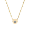 Engraved Mini Circle Necklace Star Pendant Personalized Jewelry - Etna Gift