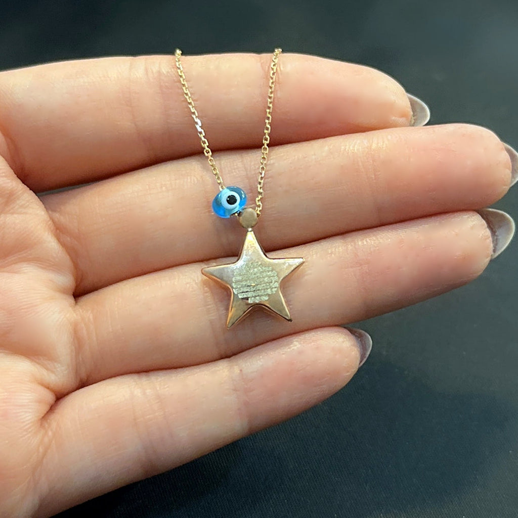 Evil eye amulet star necklace 925 sterling silver star necklace - Etna Gift