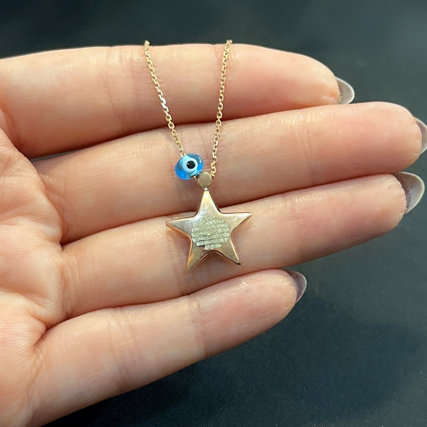 Evil eye amulet star necklace 925 sterling silver star necklace - Etna Gift