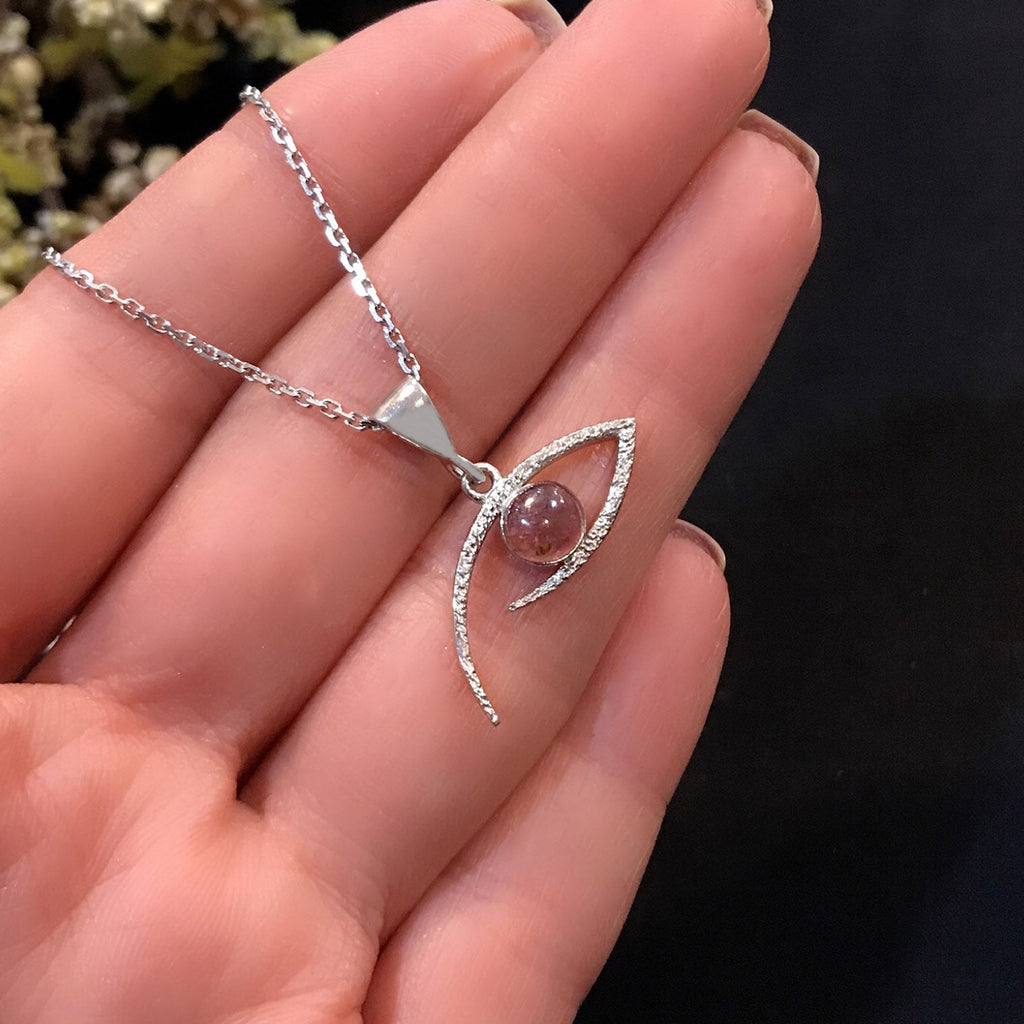 Eye necklace tourmaline 925 sterling silver tourmaline eye necklace - Etna Gift