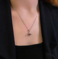 Eye necklace tourmaline 925 sterling silver tourmaline eye necklace - Etna Gift