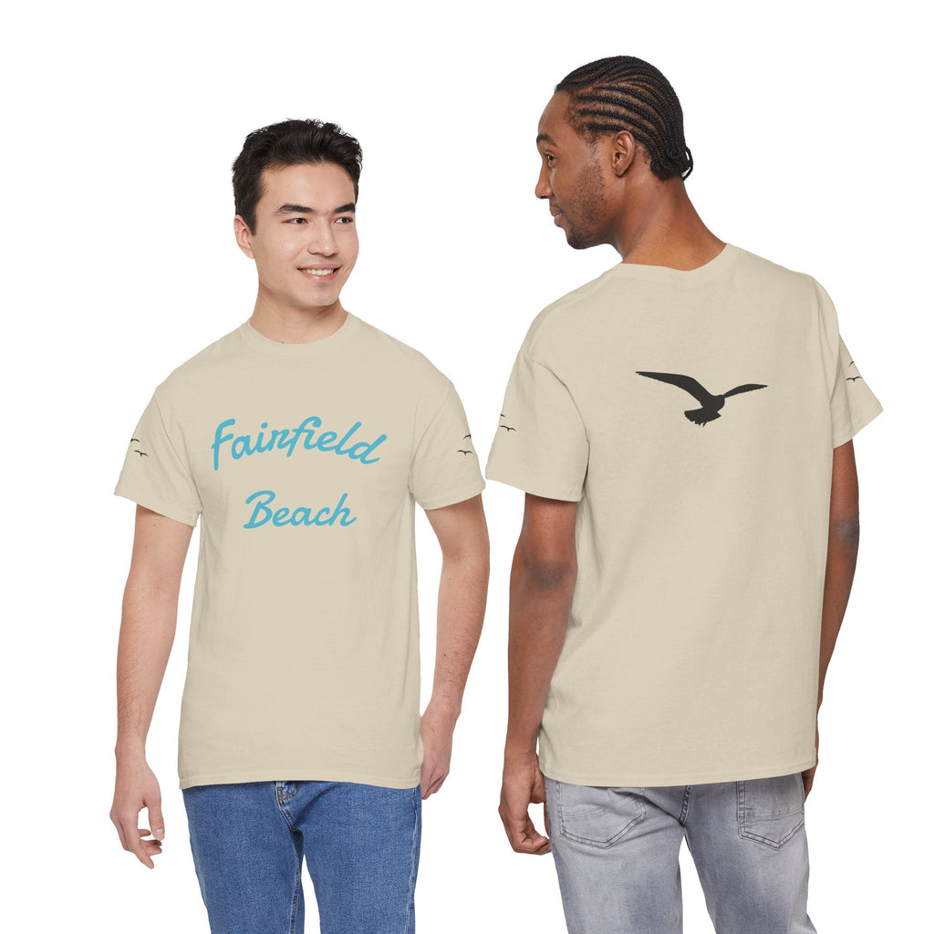 Fairfield Beach Unisex Heavy Cotton Tee, Comfortable Casual T-Shirt, Summer Vibe Shirt, Gifts for Beach Lovers, Relaxed Fit Tee - Etna Gift