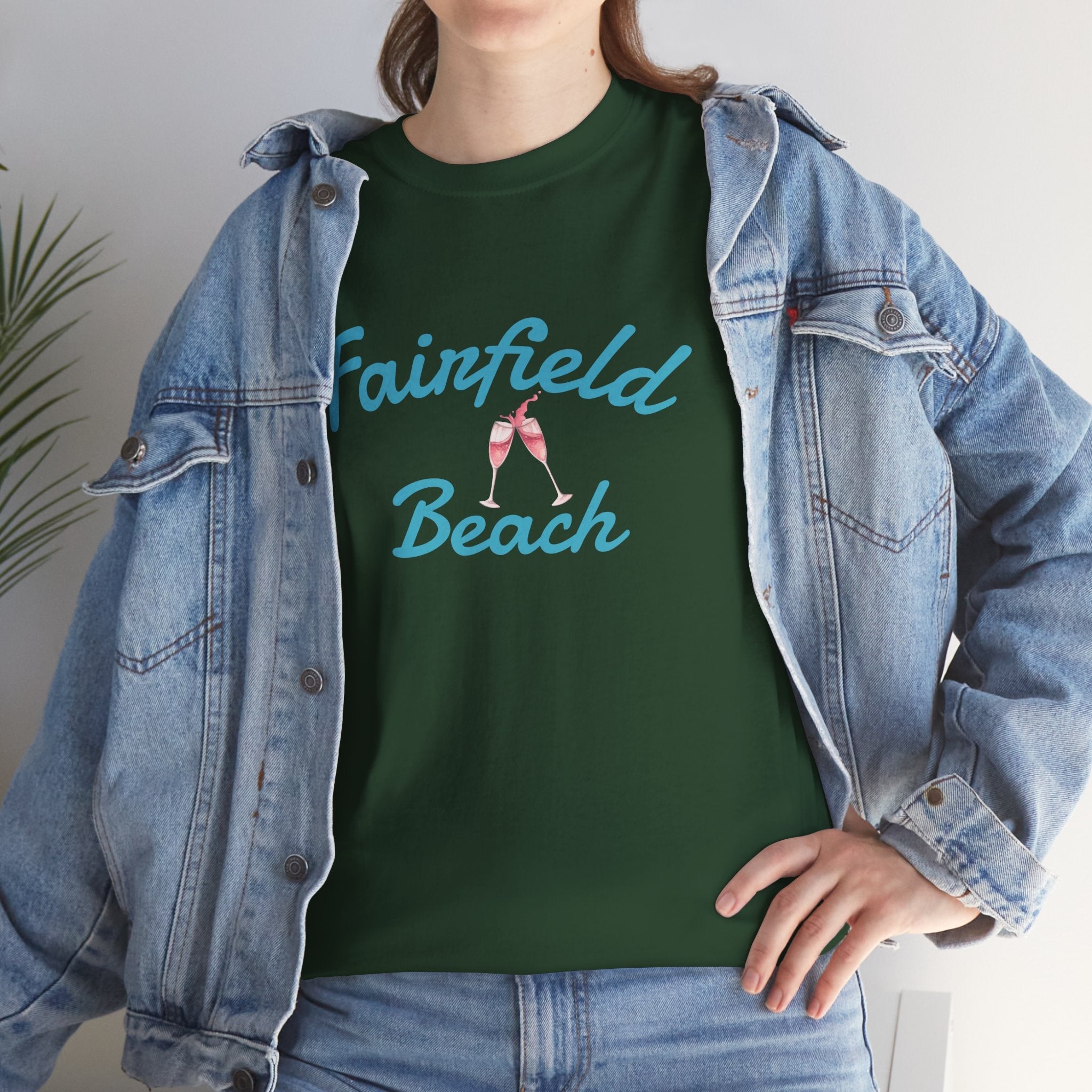 Fairfield Beach Unisex Heavy Cotton Tee, Comfortable Casual T-Shirt, Summer Vibe Shirt, Gifts for Beach Lovers, Relaxed Fit Tee - Etna Gift