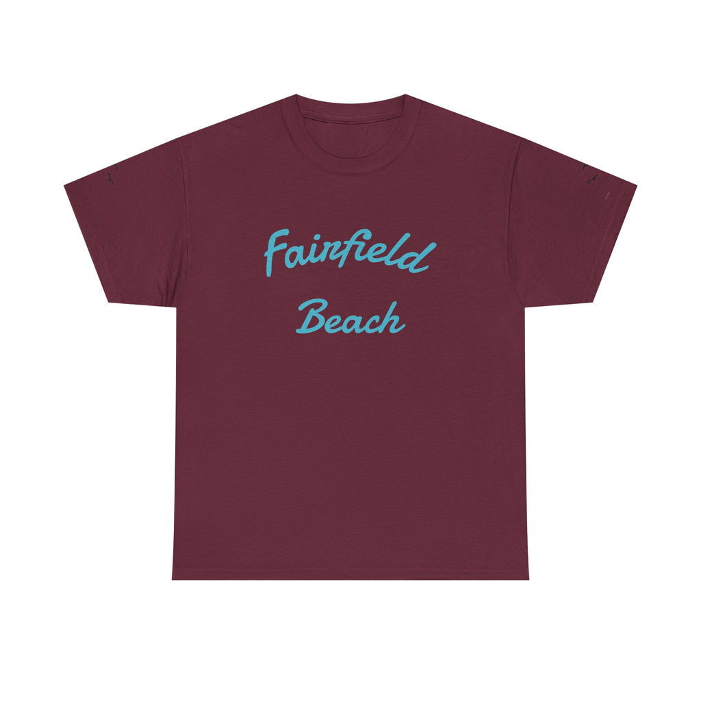 Fairfield Beach Unisex Heavy Cotton Tee, Comfortable Casual T-Shirt, Summer Vibe Shirt, Gifts for Beach Lovers, Relaxed Fit Tee - Etna Gift