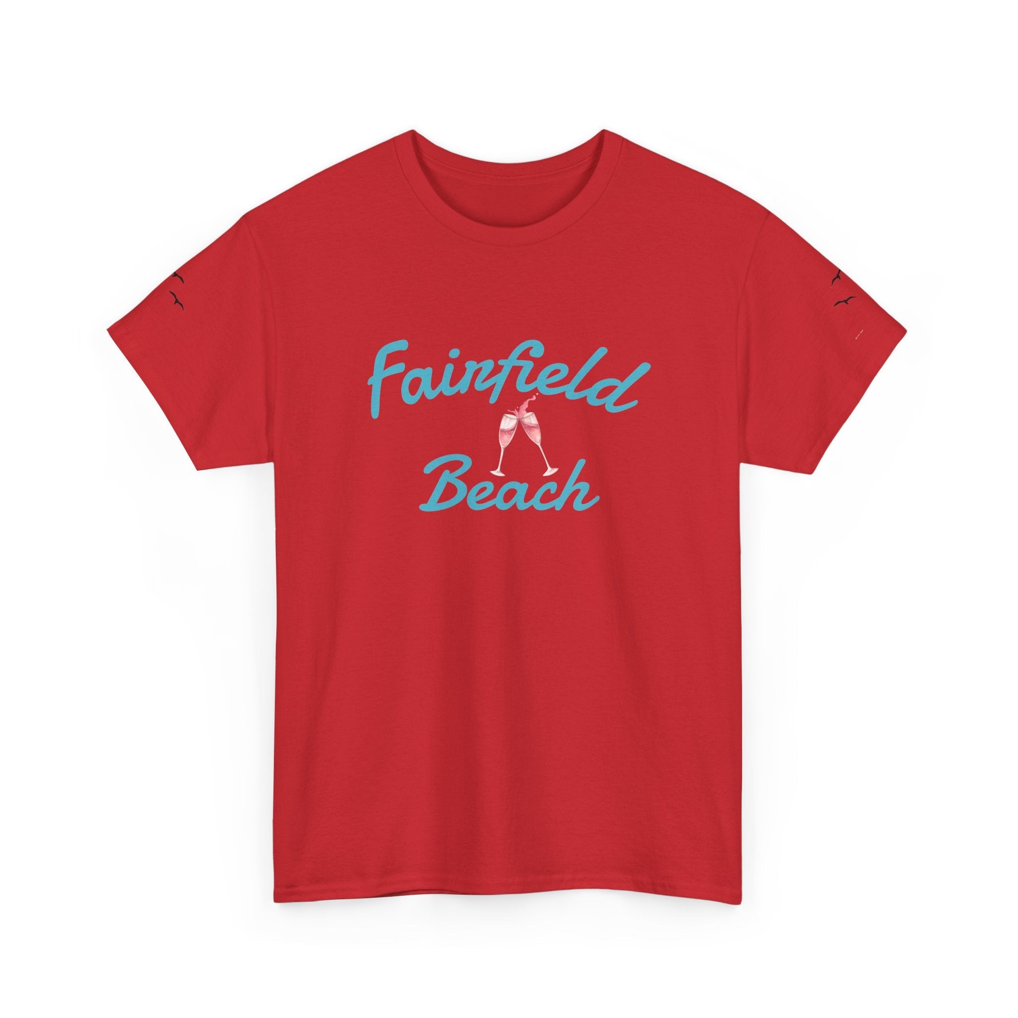 Fairfield Beach Unisex Heavy Cotton Tee, Comfortable Casual T-Shirt, Summer Vibe Shirt, Gifts for Beach Lovers, Relaxed Fit Tee - Etna Gift