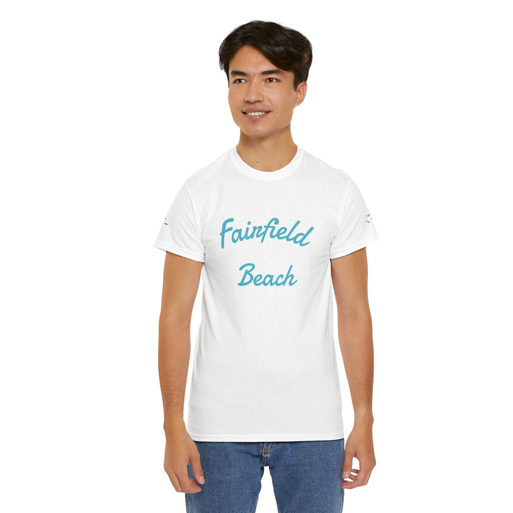 Fairfield Beach Unisex Heavy Cotton Tee, Comfortable Casual T-Shirt, Summer Vibe Shirt, Gifts for Beach Lovers, Relaxed Fit Tee - Etna Gift