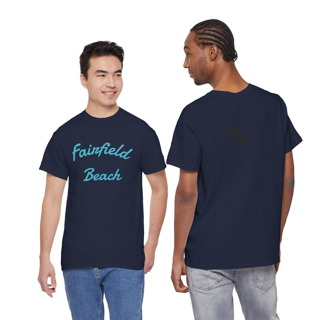 Fairfield Beach Unisex Heavy Cotton Tee, Comfortable Casual T-Shirt, Summer Vibe Shirt, Gifts for Beach Lovers, Relaxed Fit Tee - Etna Gift