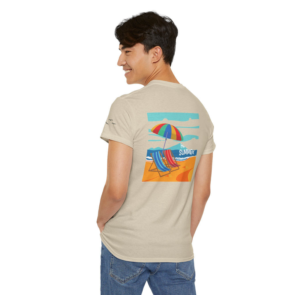 Fairfield Beach Unisex Heavy Cotton Tee, Comfortable Casual T-Shirt, Summer Vibe Shirt, Gifts for Beach Lovers, Relaxed Fit Tee - Etna Gift