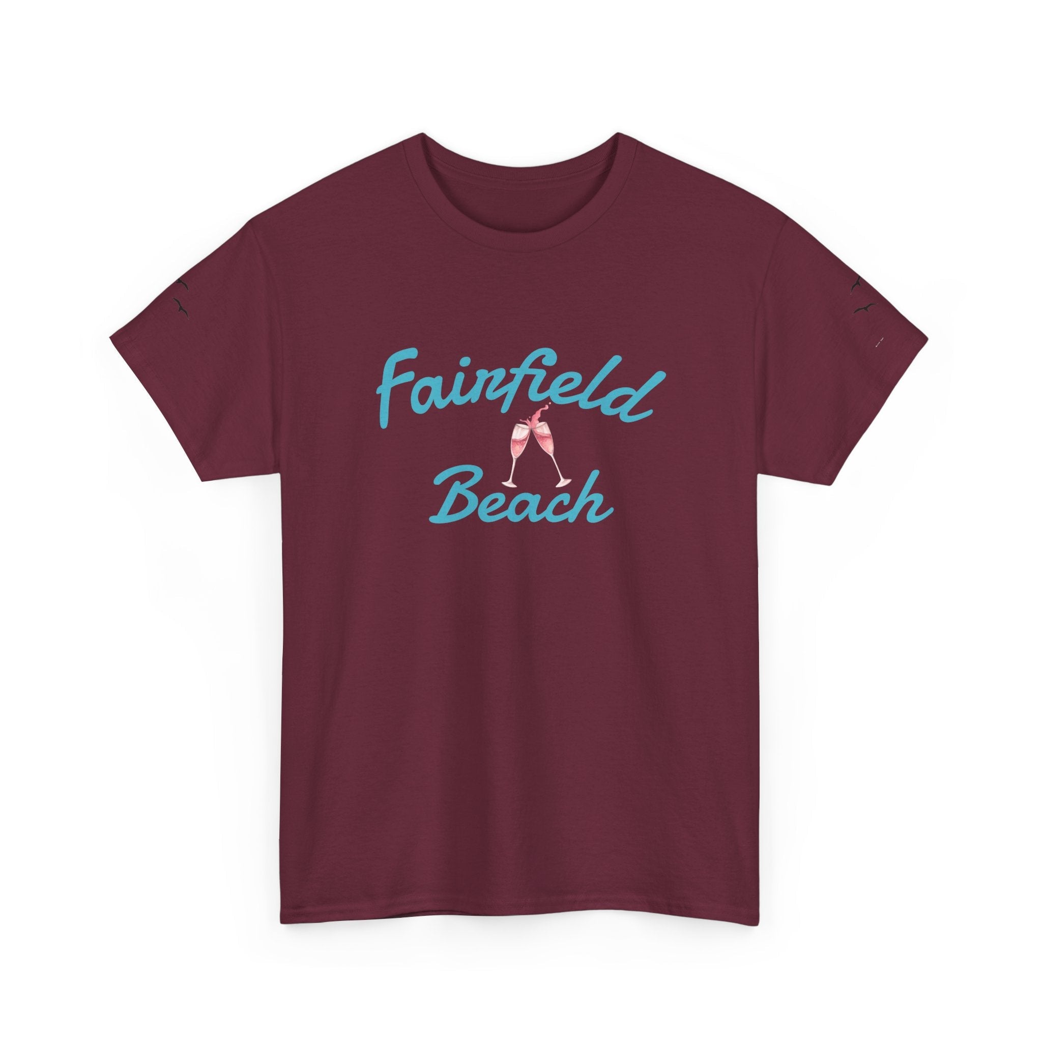 Fairfield Beach Unisex Heavy Cotton Tee, Comfortable Casual T-Shirt, Summer Vibe Shirt, Gifts for Beach Lovers, Relaxed Fit Tee - Etna Gift