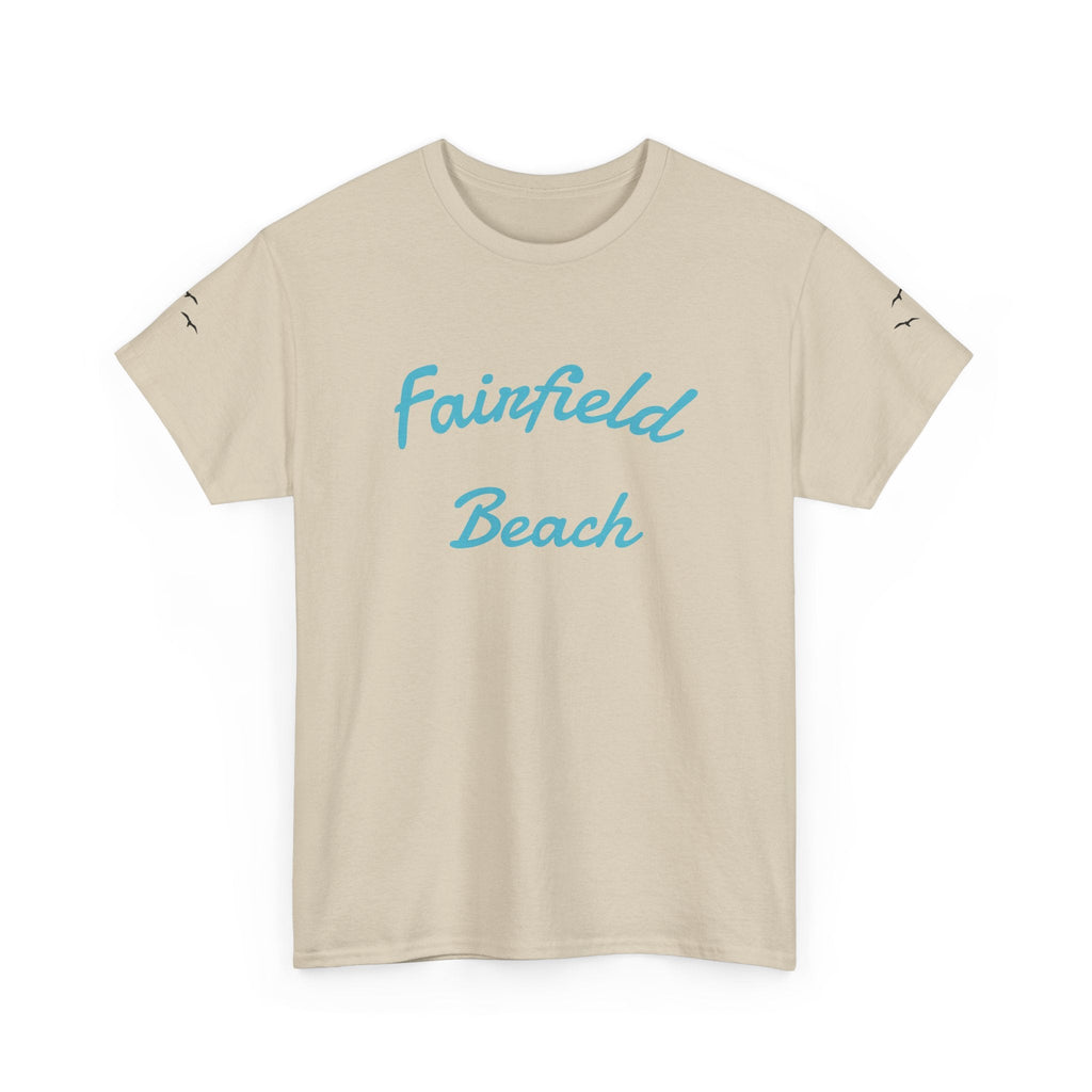 Fairfield Beach Unisex Heavy Cotton Tee, Comfortable Casual T-Shirt, Summer Vibe Shirt, Gifts for Beach Lovers, Relaxed Fit Tee - Etna Gift
