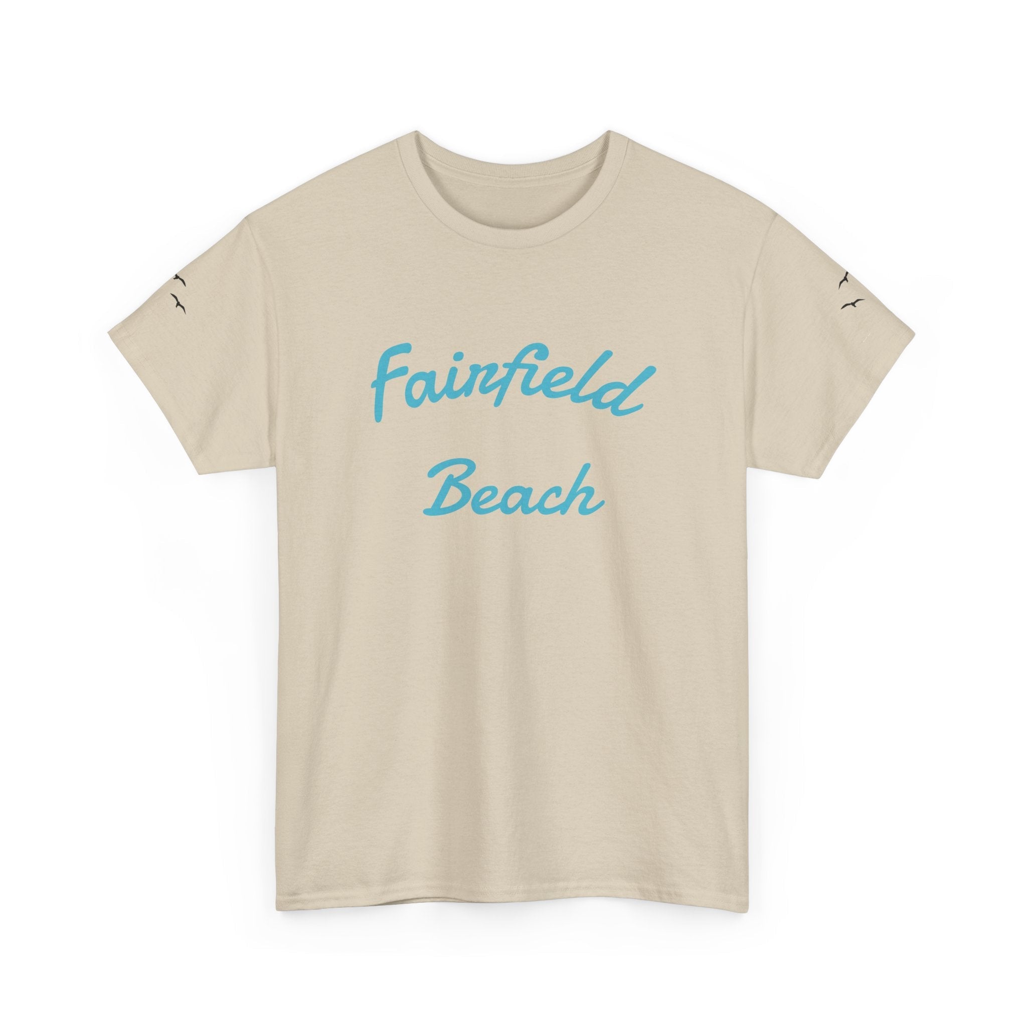 Fairfield Beach Unisex Heavy Cotton Tee, Comfortable Casual T-Shirt, Summer Vibe Shirt, Gifts for Beach Lovers, Relaxed Fit Tee - Etna Gift