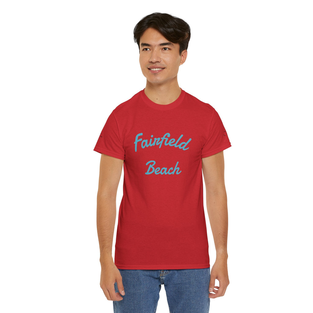 Fairfield Beach Unisex Heavy Cotton Tee, Comfortable Casual T-Shirt, Summer Vibe Shirt, Gifts for Beach Lovers, Relaxed Fit Tee - Etna Gift