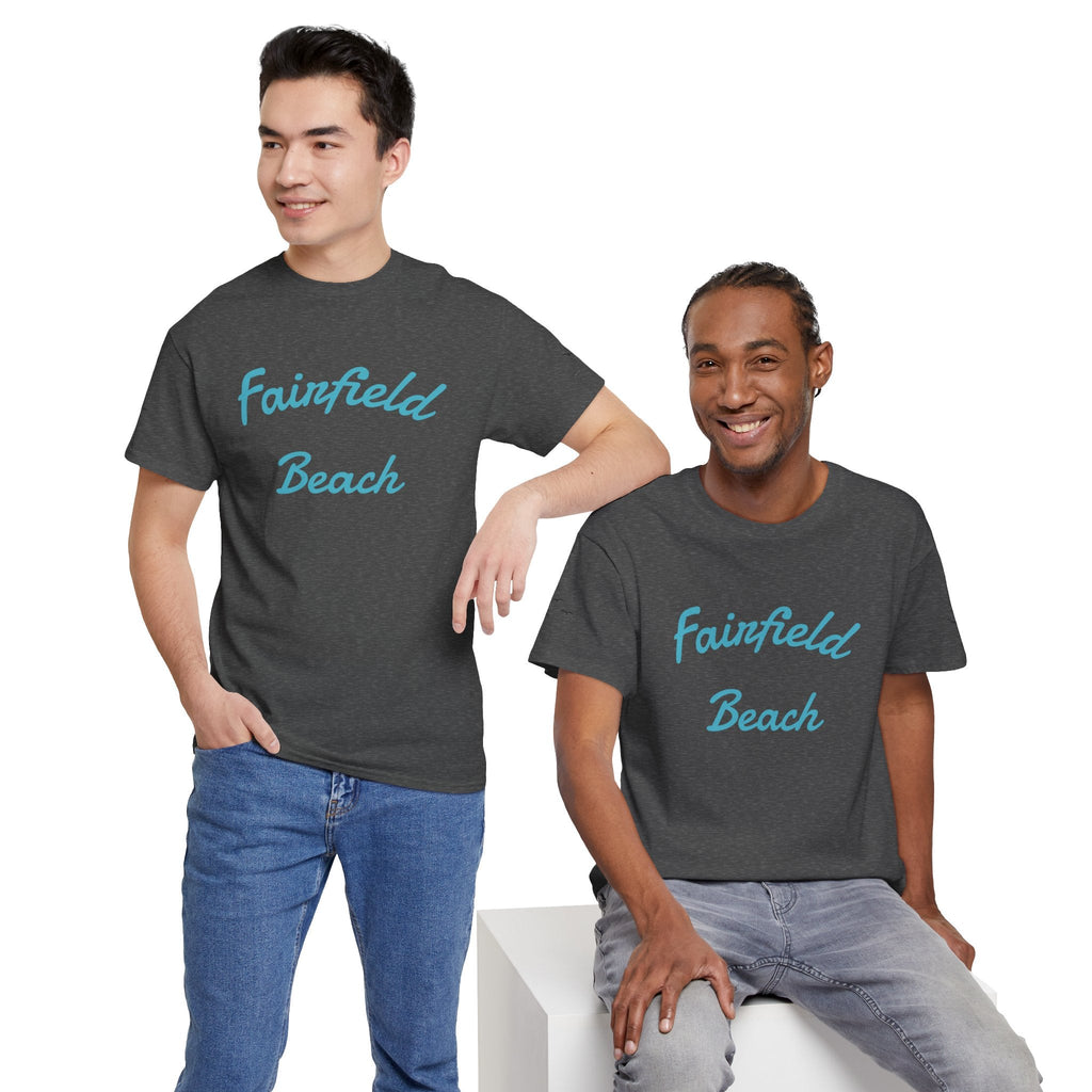 Fairfield Beach Unisex Heavy Cotton Tee, Comfortable Casual T-Shirt, Summer Vibe Shirt, Gifts for Beach Lovers, Relaxed Fit Tee - Etna Gift