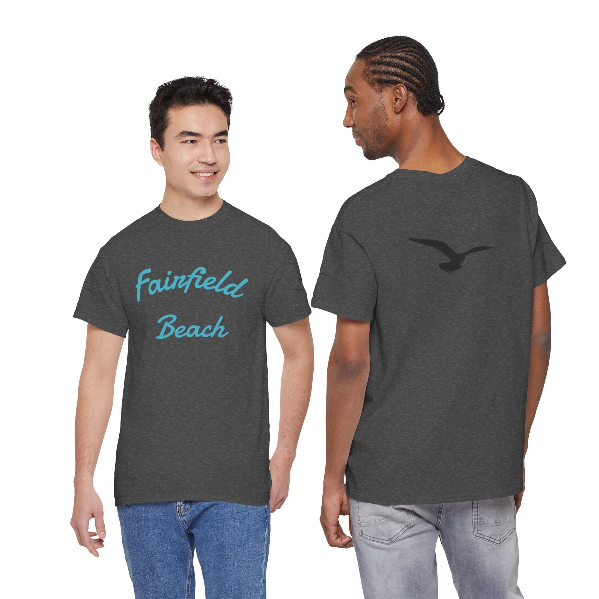 Fairfield Beach Unisex Heavy Cotton Tee, Comfortable Casual T-Shirt, Summer Vibe Shirt, Gifts for Beach Lovers, Relaxed Fit Tee - Etna Gift